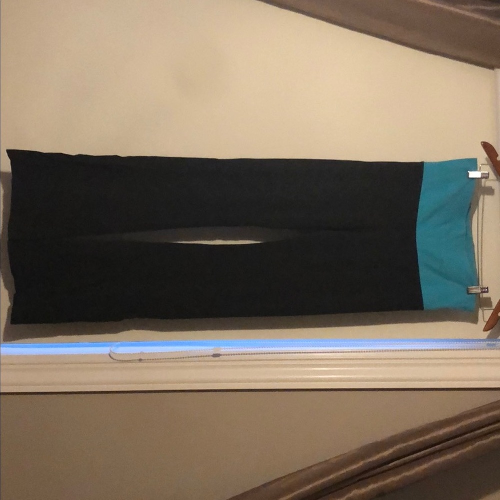 Solow Teal Fold-Over Pants